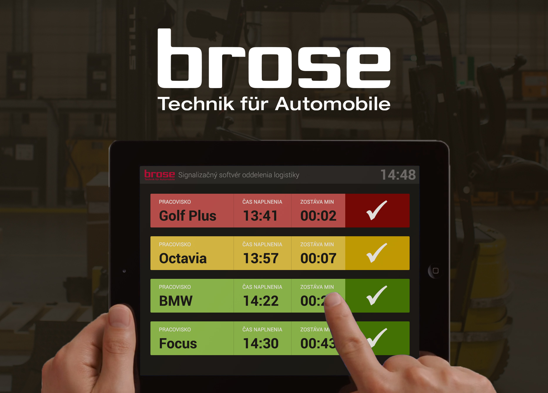 Brose &mdash; operátor vozíku s tabletem